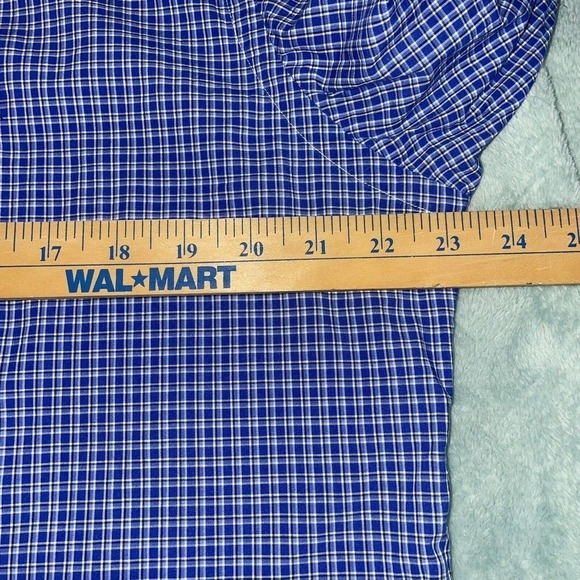 Ralph Lauren Custom Fit Button down Flannel Shirt Plaid 100% Cotton Blue Large - Picture 5 of 7